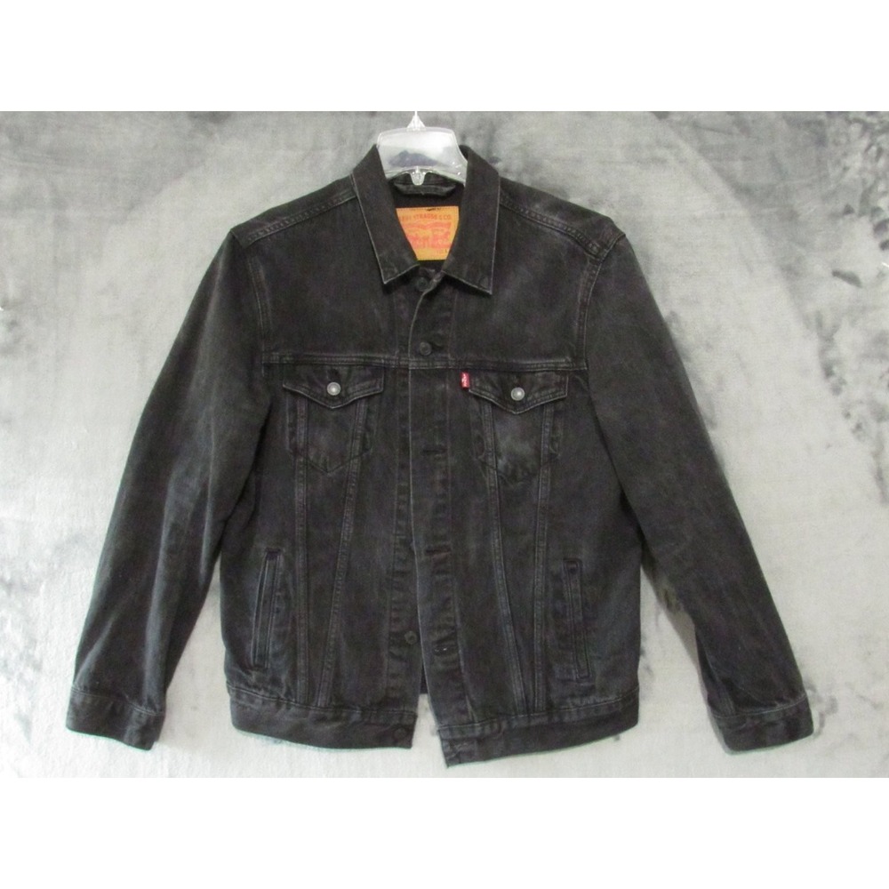 Levi's Men's Black Wash Denim Trucker Jacket Classic Button Up Casual Coat